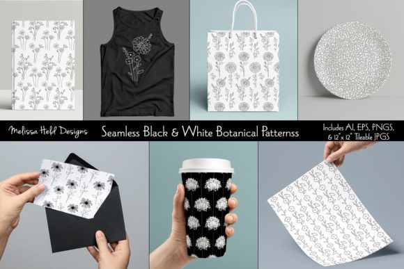 Download Black &amp; White Botanical Patterns - Botanical patterns Collection