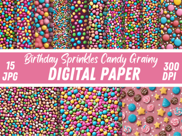 Download Birthday Sprinkles Candy Grainy Papers - Grainy Collection