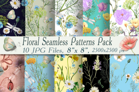 Download Seamless Botanical Patterns Pack - Botanical patterns Collection